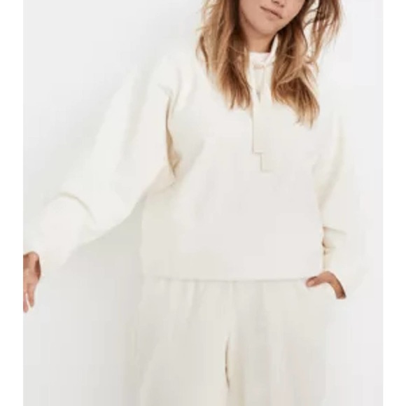 Madewell Tops - MWL funnel neck Madewell ivory sweatshirt NWOT drawstring  XL